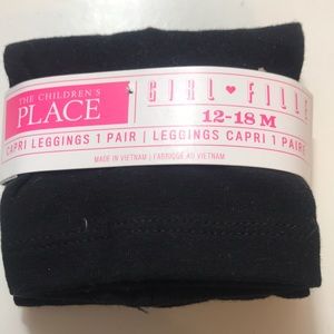 Black cotton Capri leggings